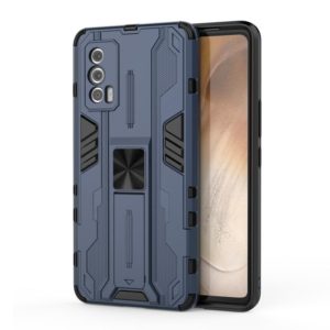 For vivo iQOO Neo5 Supersonic PC + TPU Shock-proof Case with Holder(Dark Blue) (OEM)