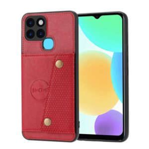 For Infinix Smart 6 Double Buckle PU + TPU Shockproof Magnetic Phone Case(Red) (OEM)