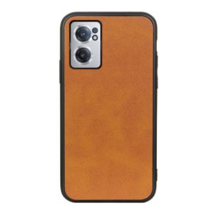 For OnePlus Nord CE 2 5G Two-color Cowhide Texture PU Shockproof Phone Case(Brown) (OEM)
