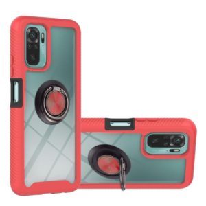 For Xiaomi Redmi Note 10 Starry Sky Solid Color Series Shockproof PC + TPU Protective Case with Ring Holder & Magnetic Function(Red) (OEM)
