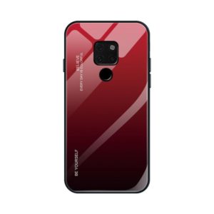 For Huawei Mate 20 Gradient Color Glass Case(Red) (OEM)