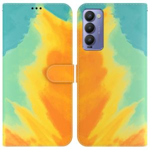 For Tecno Camon 18 / 18P Watercolor Pattern Horizontal Flip Leather Phone Case(Autumn Leaf Color) (OEM)