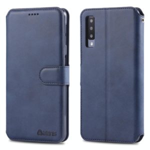 For Galaxy A7 2018 AZNS Calf Texture Magnetic Horizontal Flip PU Leather Case with Holder & Card Slots & Photo Frame(Blue) (AZNS) (OEM)