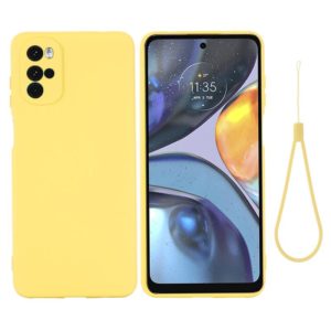 For Motorola Moto G22/E32s 4G Pure Color Liquid Silicone Shockproof Full Coverage Phone Case(Yellow) (OEM)