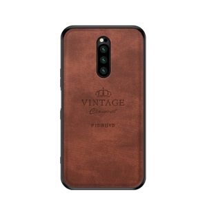PINWUYO Shockproof Waterproof Full Coverage TPU + PU Cloth+Anti-shock Cotton Protective Case for Sony Xperia 1 / Xperia XZ4(Brown) (1) (OEM)