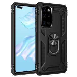 For Huawei P40 Shockproof TPU + PC Protective Case with 360 Degree Rotating Holder(Black) (OEM)
