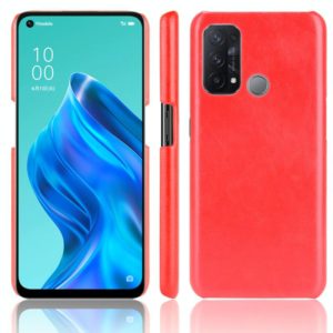 For OPPO Reno5 A Shockproof Litchi Texture PC + PU + Flannel Case(Red) (OEM)