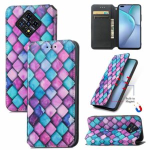 For Infinix Zero 8 CaseNeo Colorful Magnetic Leather Case with Holder & Card Slot & Wallet(Purple Scales) (OEM)