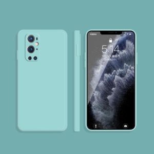 For OnePlus 9 Pro Solid Color Imitation Liquid Silicone Straight Edge Dropproof Full Coverage Protective Case(Sky Blue) (OEM)