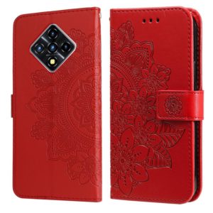 For Infinix Zero 8 7-petal Flowers Embossing Pattern Horizontal Flip PU Leather Case with Holder & Card Slots & Wallet & Photo Frame(Red) (OEM)