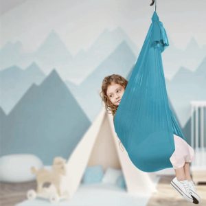 Kids Elastic Hammock Indoor Outdoor Swing, Size: 1.5x2.8m (Sky Blue) (OEM)