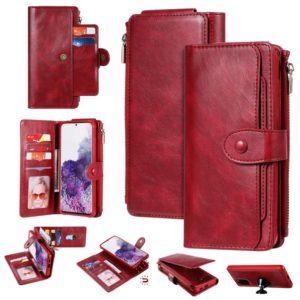 For Galaxy S20 Plus Multifunctional Retro Detachable Magnetic Horizontal Flip Leather Case with Card Slots & Holder & Wallet & Photo Frame(Red) (OEM)
