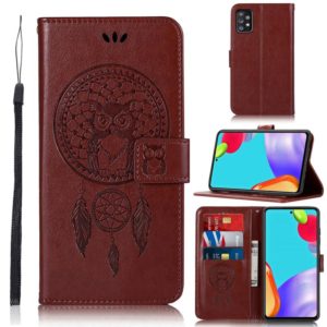For Samsung Galaxy A52 5G / 4G Wind Chime Owl Embossing Pattern Horizontal Flip Leather Case with Holder & Card Slots & Wallet(Brown) (OEM)