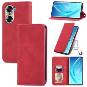 For Honor 60 Retro Skin Feel Magnetic Horizontal Flip Leather Phone Case(Red) (OEM)