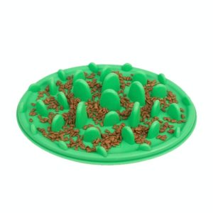Pet Cat and Dog Jungle Silicone Anti-choke Food Bowl, Size:30.5x22.5cm(Green) (OEM)