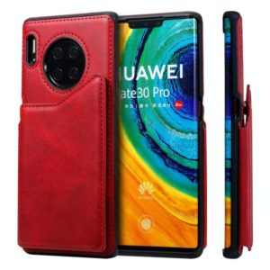 For Huawei Mate 30 Pro Shockproof Calf Texture Protective Case with Holder & Card Slots & Frame(Red) (OEM)
