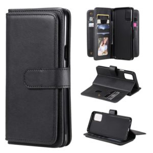 For LG K42 Multifunctional Magnetic Copper Buckle Horizontal Flip Solid Color Leather Case with 10 Card Slots & Wallet & Holder & Photo Frame(Black) (OEM)