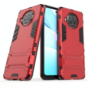For Xiaomi Mi 10T Lite 5G PC + TPU Shockproof Protective Case with Invisible Holder(Red) (OEM)