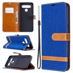 For LG K61 Denim Texture Horizontal Flip Leather Case with Holder & Card Slots & Wallet & Lanyard(Blue) (OEM)