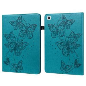 For Samsung Galaxy Tab A7 10.4 (2020) T500/T505 Embossed Butterfly Pattern Horizontal Flip Leather Tablet Case(Blue) (OEM)
