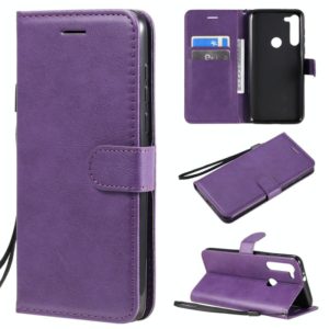 For Motorola Moto G8 Power Solid Color Horizontal Flip Protective Leather Case with Holder & Card Slots & Wallet & Lanyard(Purple) (OEM)