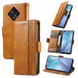 For Infinix Zero 8 CaseNeo Splicing Dual Magnetic Buckle Leather Case with Holder & Card Slots & Wallet(Khaki) (OEM)