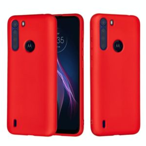 For Motorola Moto One Fusion Solid Color Liquid Silicone Dropproof Full Coverage Protective Case(Red) (OEM)