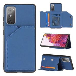 For Samsung Galaxy S20 FE Skin Feel PU + TPU + PC Back Cover Shockproof Case with Card Slots & Holder & Photo Frame(Royal Blue) (FIERRE SHANN) (OEM)