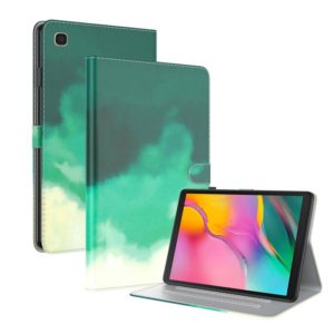 For Samsung Galaxy Tab A 10.1 2019 T515 / T510 Voltage Watercolor Pattern Skin Feel Magnetic Horizontal Flip PU Leather Case with Holder & Card Slots & Photo Frame(Cyan Green) (OEM)