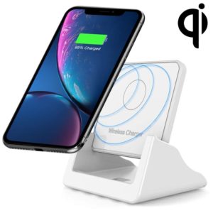 A9189 10W Vertical Wireless Fast Charger with Detachable Mobile Phone Holder(White) (OEM)