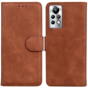 For Infinix Note 11 Pro / Note 11s Skin Feel Pure Color Flip Leather Phone Case(Brown) (OEM)