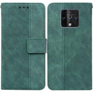 For Tecno Camon 16 Premier Geometric Embossed Leather Phone Case(Green) (OEM)