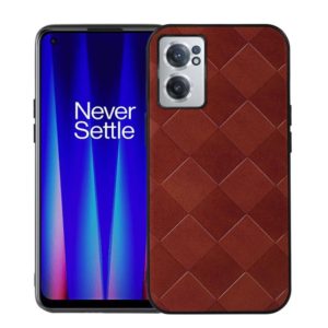 For OnePlus Nord CE 2 5G Weave Plaid PU Phone Case(Brown) (OEM)