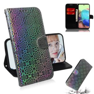 For Samsung Galaxy A71 5G Solid Color Colorful Magnetic Buckle Horizontal Flip PU Leather Case with Holder & Card Slots & Wallet & Lanyard(Silver) (OEM)