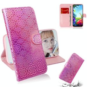 For LG K40S Solid Hyun Color Magnetic Attraction Horizontal Flip Leather Case with Lanyard, Support Holder & Card Slot & Wallet(Pink) (OEM)