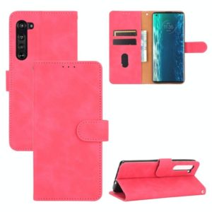For Motorola Moto Edge Solid Color Skin Feel Magnetic Buckle Horizontal Flip Calf Texture PU Leather Case with Holder & Card Slots & Wallet(Rose Red) (OEM)