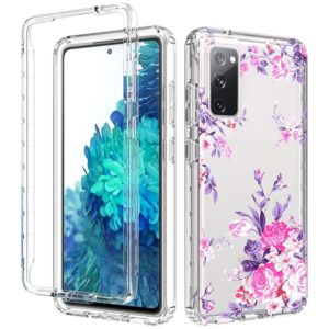 For Samsung Galaxy S20 FE 2 in 1 High Transparent Painted Shockproof PC + TPU Protective Case(Rose) (OEM)