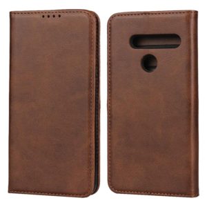 For LG G8 ThinQ Calf Texture Magnetic Horizontal Flip Leather Case with Holder & Card Slots & Wallet(Brown) (OEM)