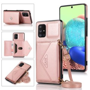 For Samsung Galaxy S20 FE Multi-functional Cross-body Card Bag TPU+PU Back Cover Case with Holder & Card Slot & Wallet(Rose Gold) (OEM)
