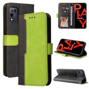 For Infinix Hot 10 Play Business Stitching-Color Horizontal Flip PU Leather Case with Holder & Card Slots & Photo Frame(Green) (OEM)