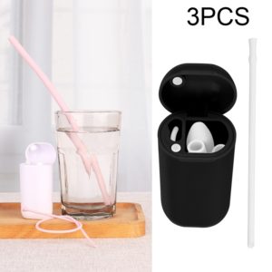 Portable Foldable Collapsible Reusable Silicone Drinking Straw Outdoor Household Drinking Tool, Straw Size: 230x8mm, Sytle:Section Node Straw(Black) (OEM)