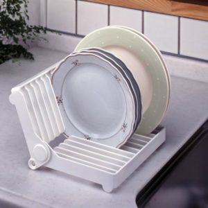 Foldable Dish Drip Rack Plate Holder(White) (OEM)