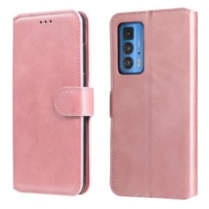 For Motorola Moto Edge 20 Pro Classic Calf Texture PU + TPU Horizontal Flip Leather Case with Holder & Card Slots & Wallet(Rose Gold) (OEM)