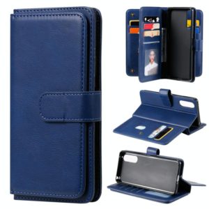 For Sony Xpeira 10 II Multifunctional Magnetic Copper Buckle Horizontal Flip Solid Color Leather Case with 10 Card Slots & Wallet & Holder & Photo Frame(Navy Blue) (OEM)