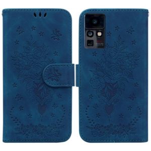For Infinix Zero X / Zero X Pro Butterfly Rose Embossed Leather Phone Case(Blue) (OEM)