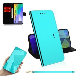 For Huawei Y6p Lmitated Mirror Surface Horizontal Flip Leather Case with Holder & Card Slots & Wallet & Lanyard(Mint Green) (OEM)