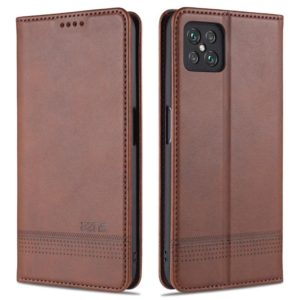 For Oppo A92s AZNS Magnetic Calf Texture Horizontal Flip Leather Case with Card Slots & Holder & Wallet(Dark Brown) (AZNS) (OEM)