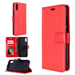 For Huawei Y6 Pro (2019) Crazy Horse Texture Horizontal Flip Leather Case with Holder & Card Slots & Wallet & Photo Frame(red) (OEM)