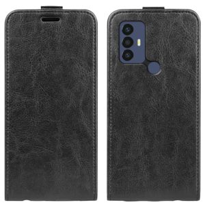 For TCL 30 SE/305/306 R64 Texture Single Vertical Flip Leather Phone Case(Black) (OEM)