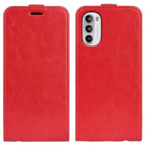 For Motorola Moto G52 4G R64 Texture Vertical Flip Leather Phone Case(Red) (OEM)